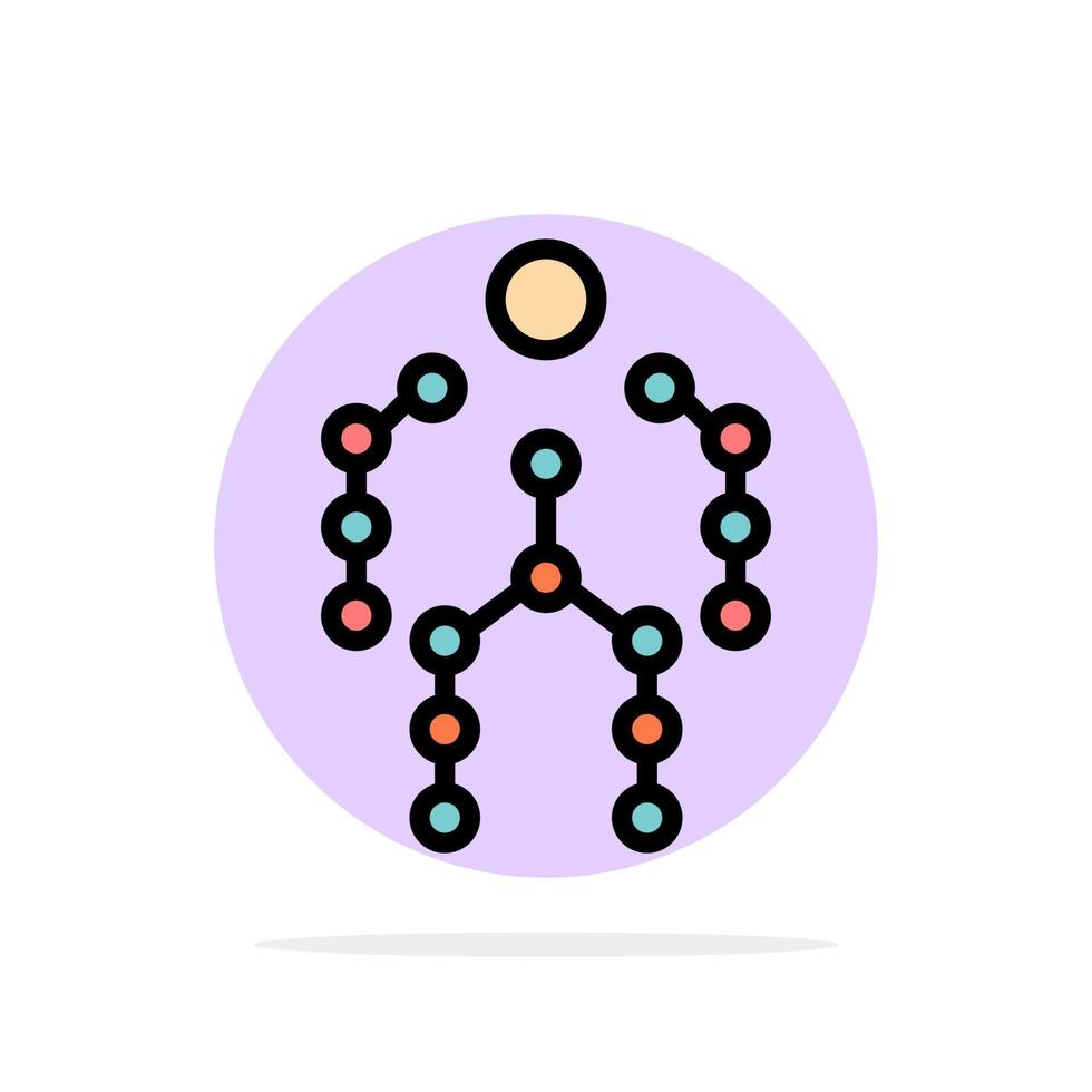 Action Bones Capture Human Motion Abstract Circle Background Flat color Icon vector