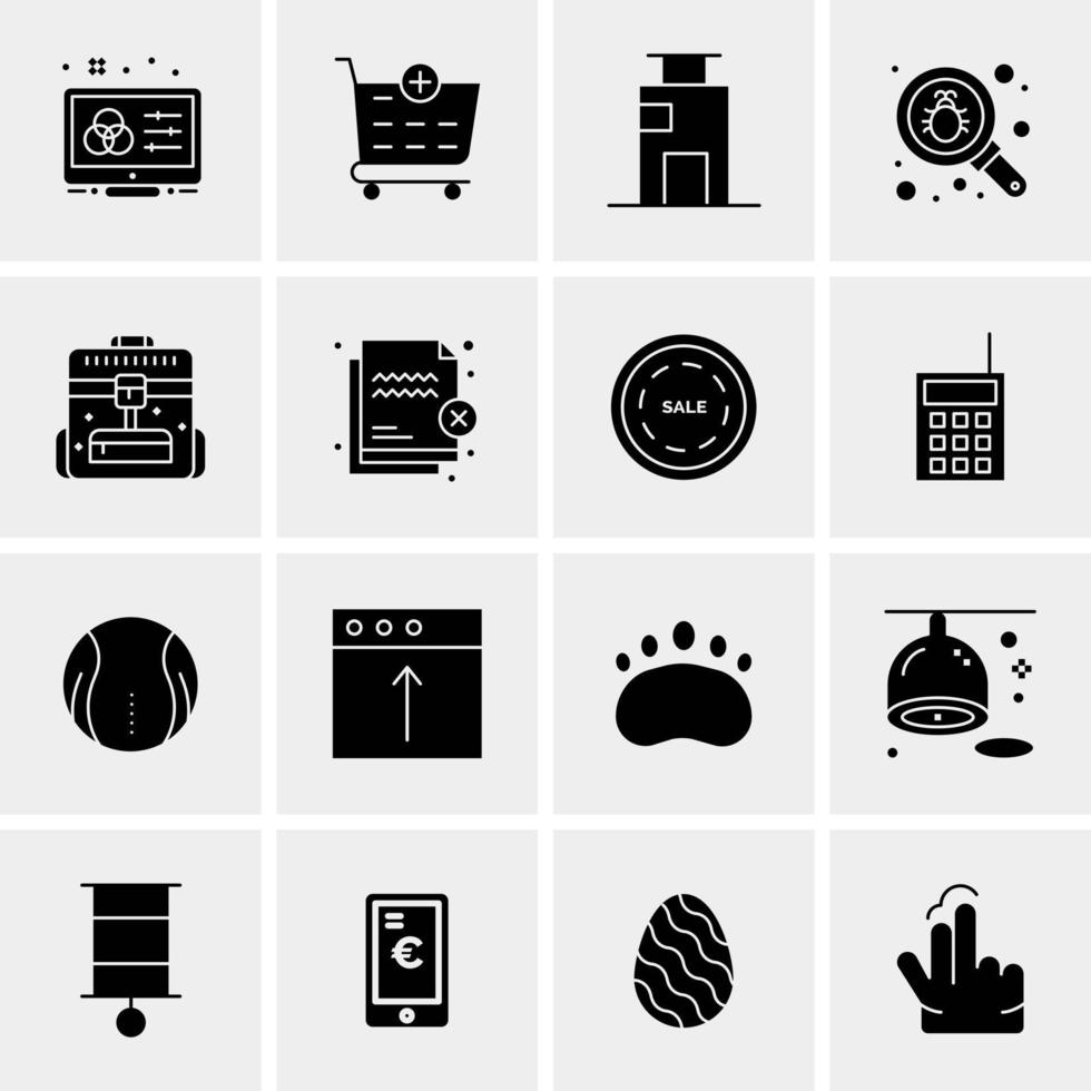 16 iconos universales de negocios vector ilustración de icono creativo para usar en proyectos relacionados con la web y dispositivos móviles