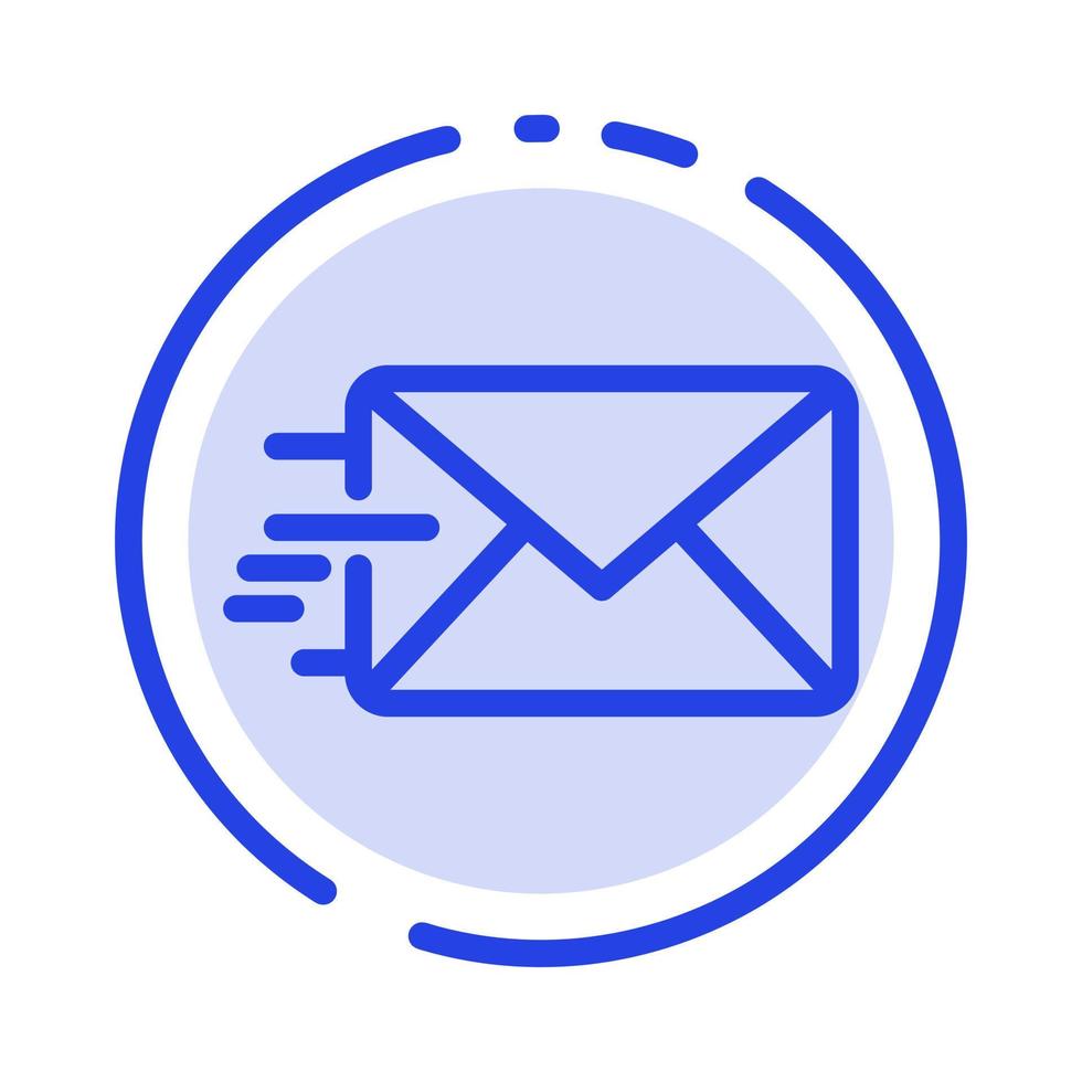 Email Mail Message Blue Dotted Line Line Icon vector