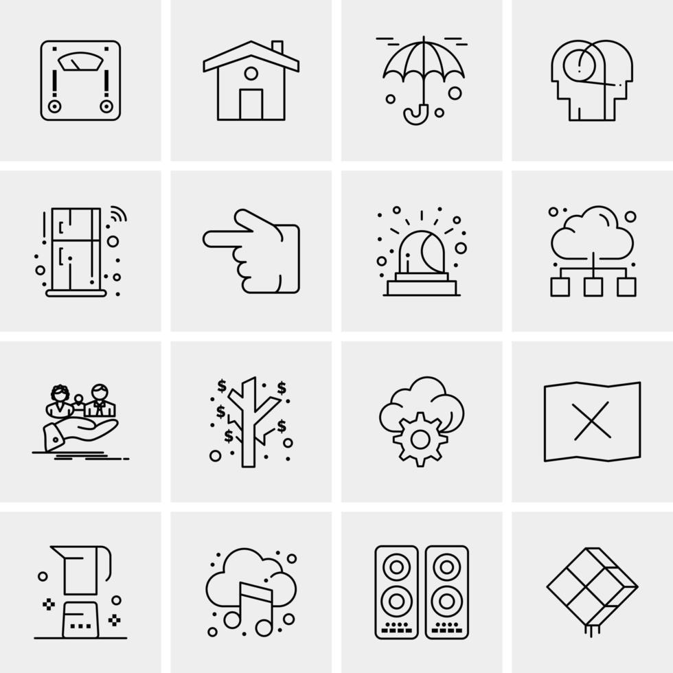 16 iconos universales de negocios vector ilustración de icono creativo para usar en proyectos relacionados con la web y dispositivos móviles