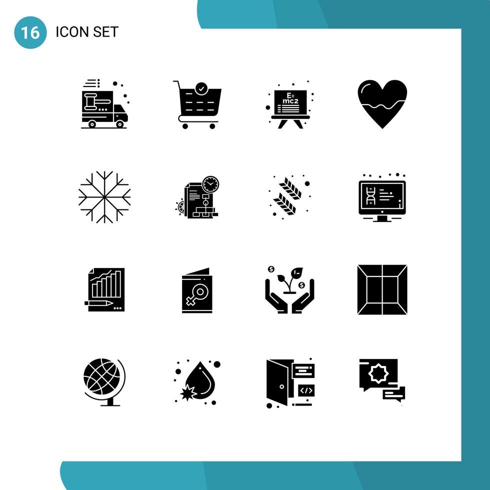 Stock Vector Icon Pack of 16 Line Signs and Symbols for snowflake medicine board hospital biology Editable Vector Design Elements
