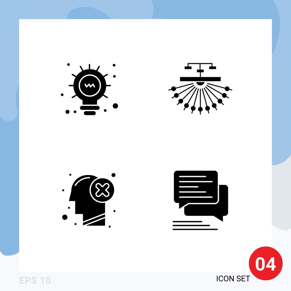 User Interface Pack of 4 Basic Solid Glyphs of web failure optimization structure human Editable Vector Design Elements