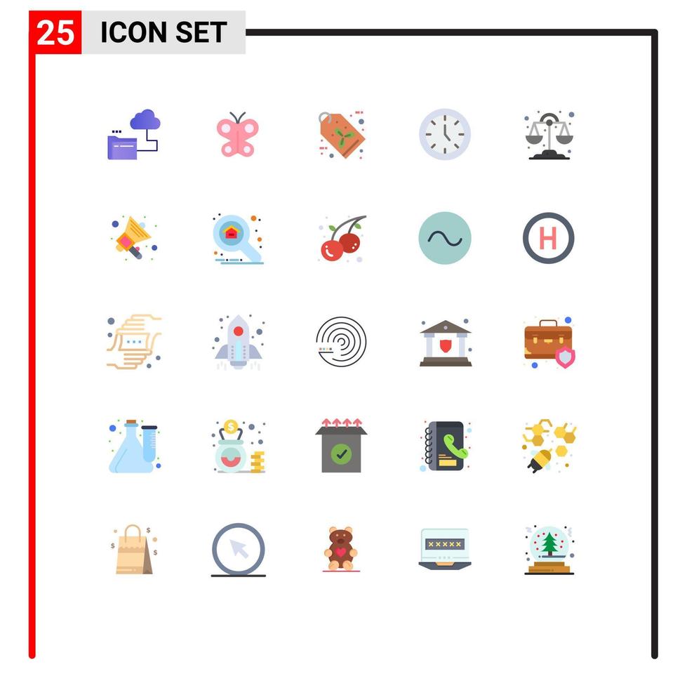 25 Flat Color concept for Websites Mobile and Apps libra time eco home appliances clock Editable Vector Design Elements