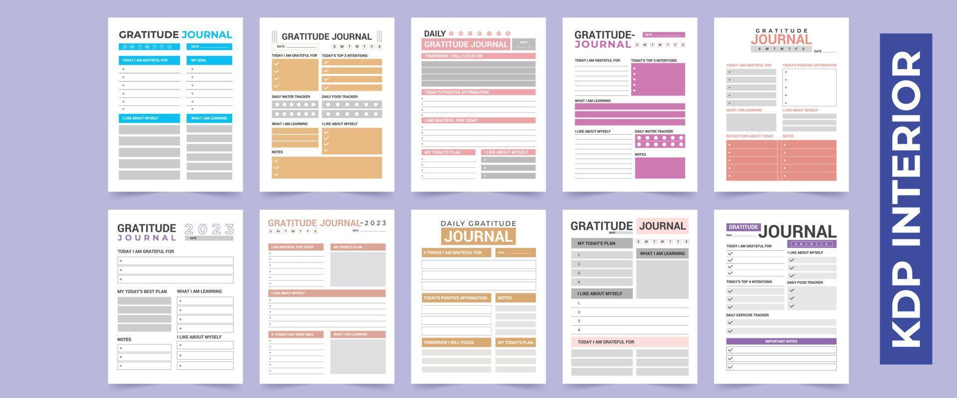 Daily Gratitude Journal Printable Sheet. vector