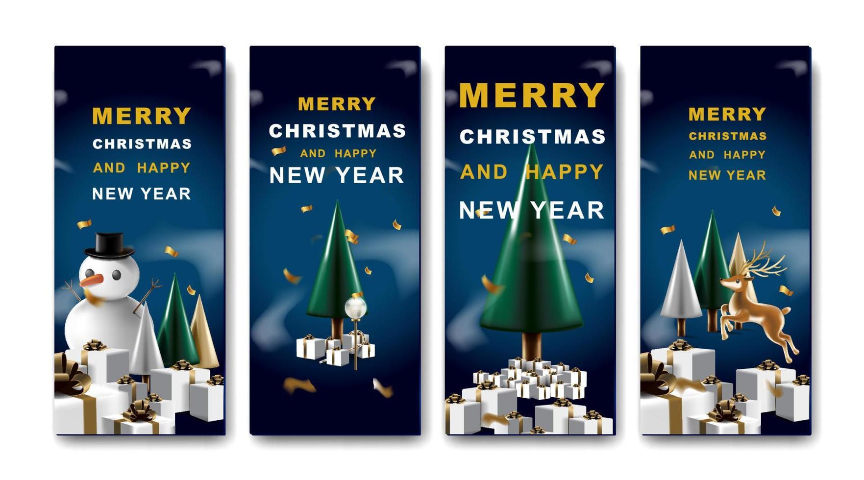 Merry Christmas and happy new year banner with decoration for christmas festival. vector