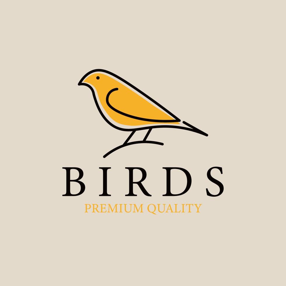 logotipo de arte de línea de pájaros, icono y símbolo, diseño de ilustración vectorial vector