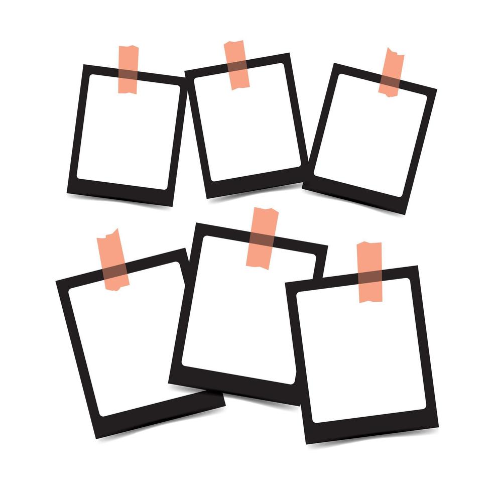 Mockup six frame photo scrapbook vector