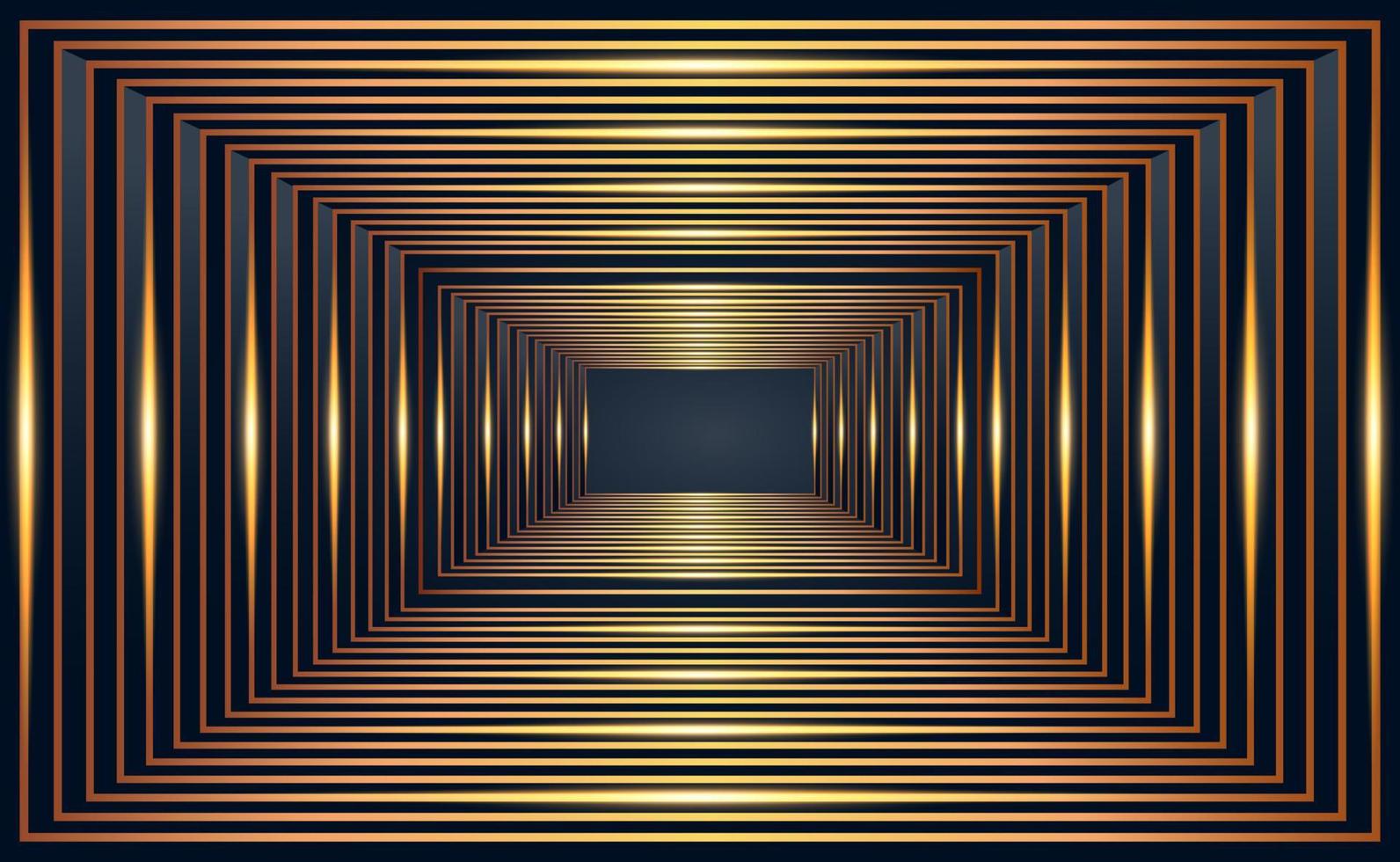 golden rectangle line background design vector