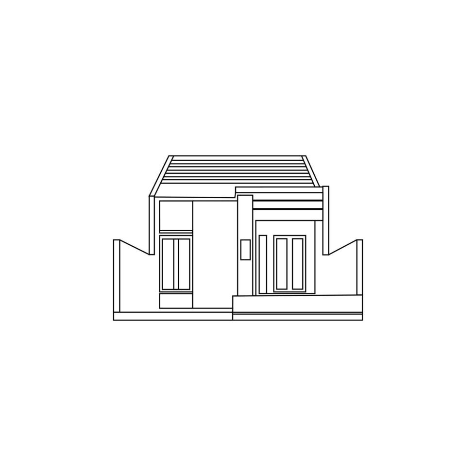 house front view simple design vector design illustrator