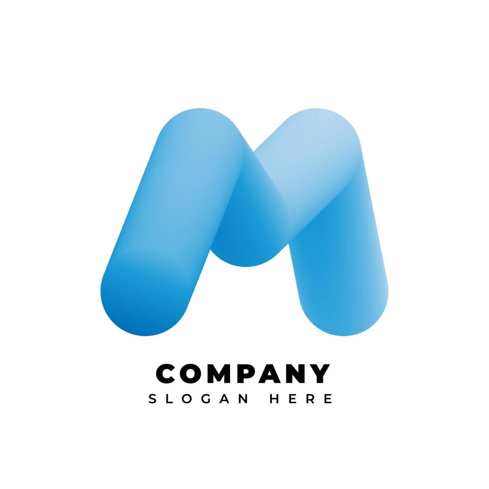 M shaped balloon symbol modern design illustrator vector. can be used for logos, business, website, social media vector