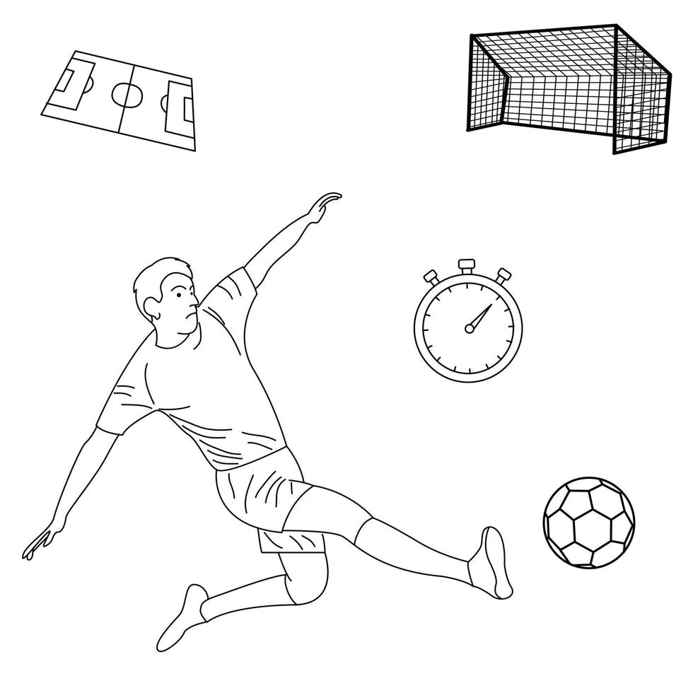 Vector illustration of the World Football Championship used for graphic design needs. player's sliding take