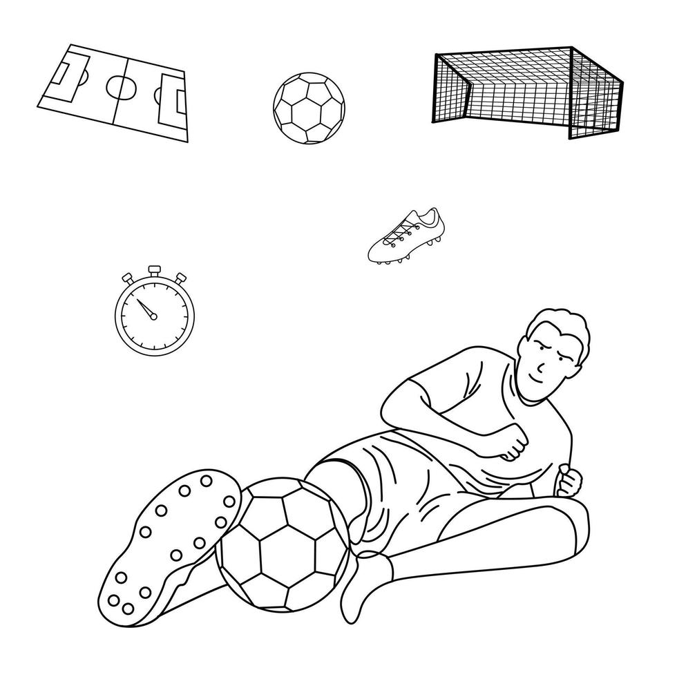 ilustración vectorial del campeonato mundial de fútbol utilizada para las necesidades de diseño gráfico. toma deslizante del jugador vector