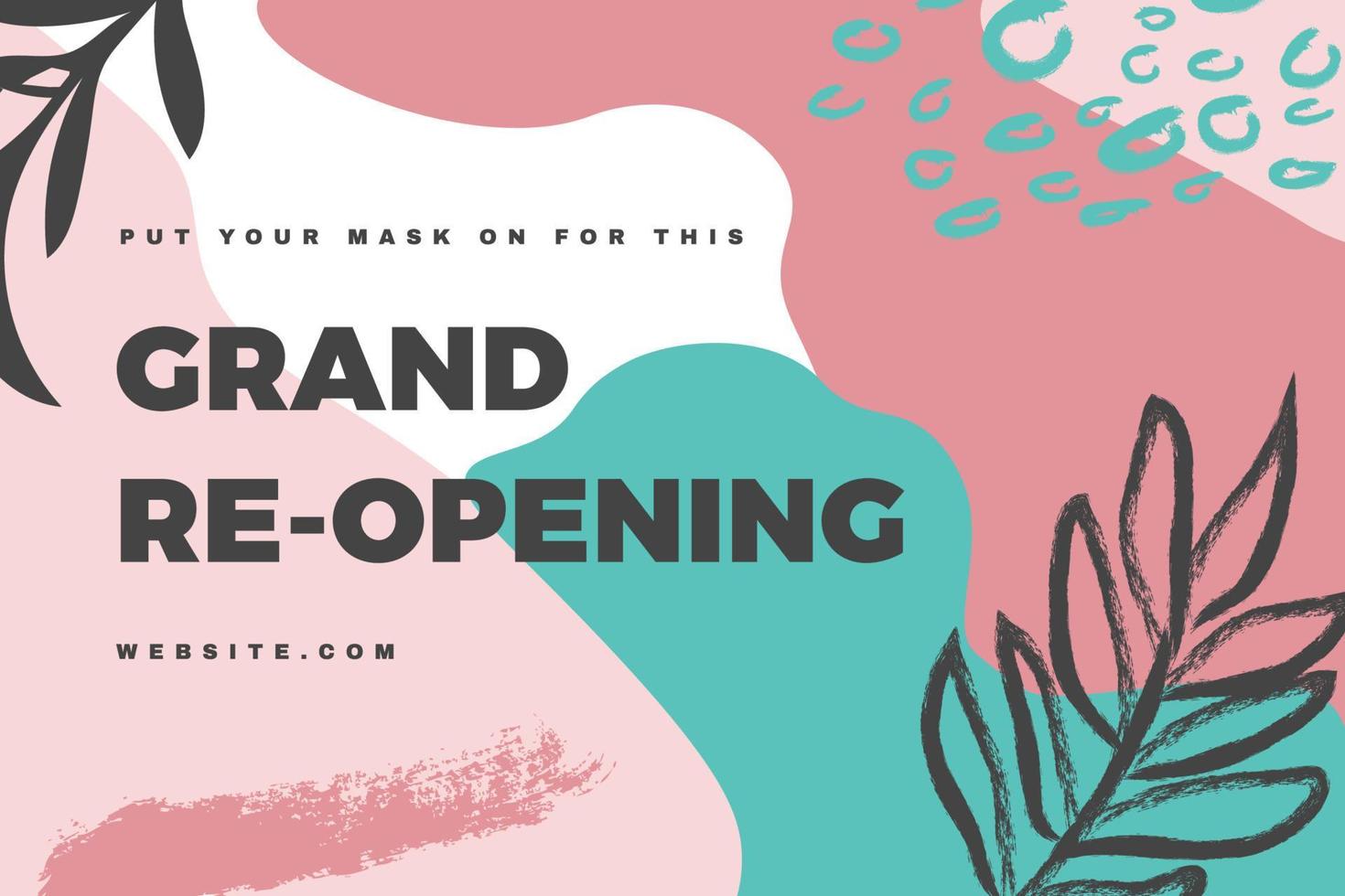Hand drawn abstract grand opening banner vector