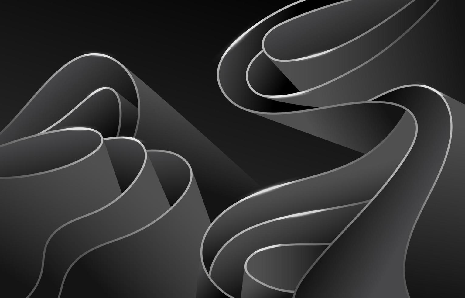 Black Gradient 3D Abstract Shapes Background vector