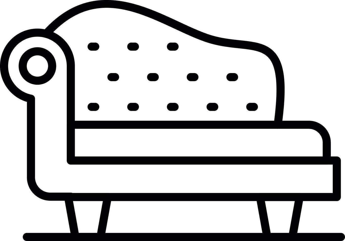 Chaise Longue Creative Icon Design vector