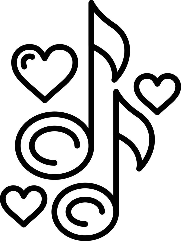 diseño de icono creativo de canción de amor vector