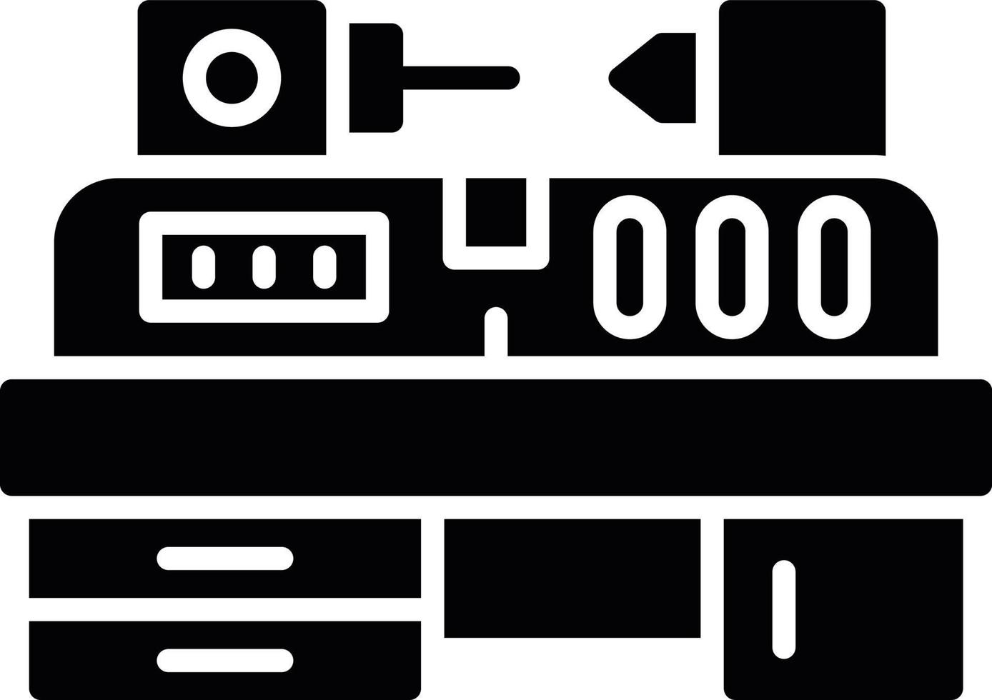 Lathe Machine Creative Icon Design vector