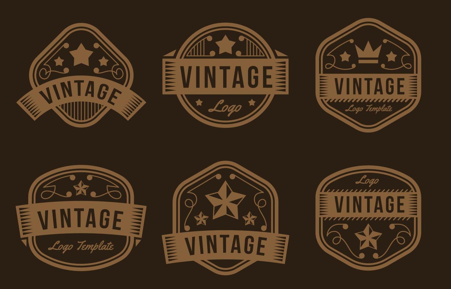 colección de logotipos de insignias vintage vector