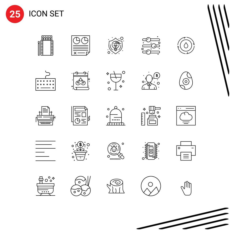 Group of 25 Modern Lines Set for on design element paper thinking idea Editable Vector Design Elements