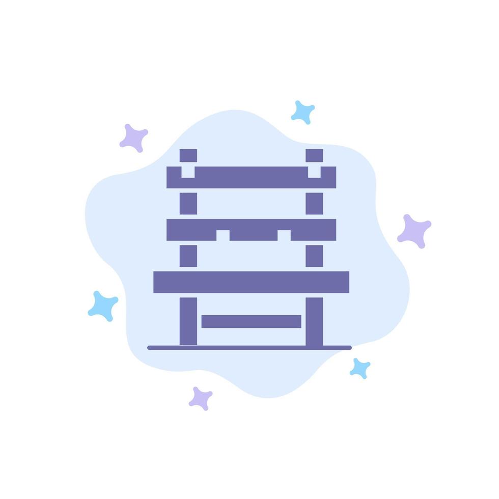 Chair Room Station Waiting Blue Icon on Abstract Cloud Background vector