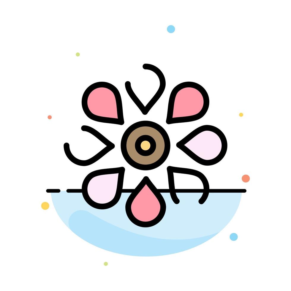 Flower Sun Flower Floral Nature Spring Abstract Flat Color Icon Template vector