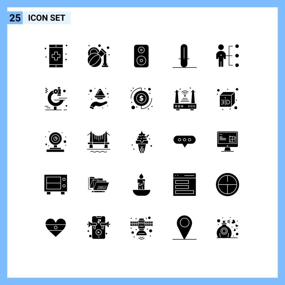 Modern Set of 25 Solid Glyphs Pictograph of person employee speaker abilities star wars Editable Vector Design Elements