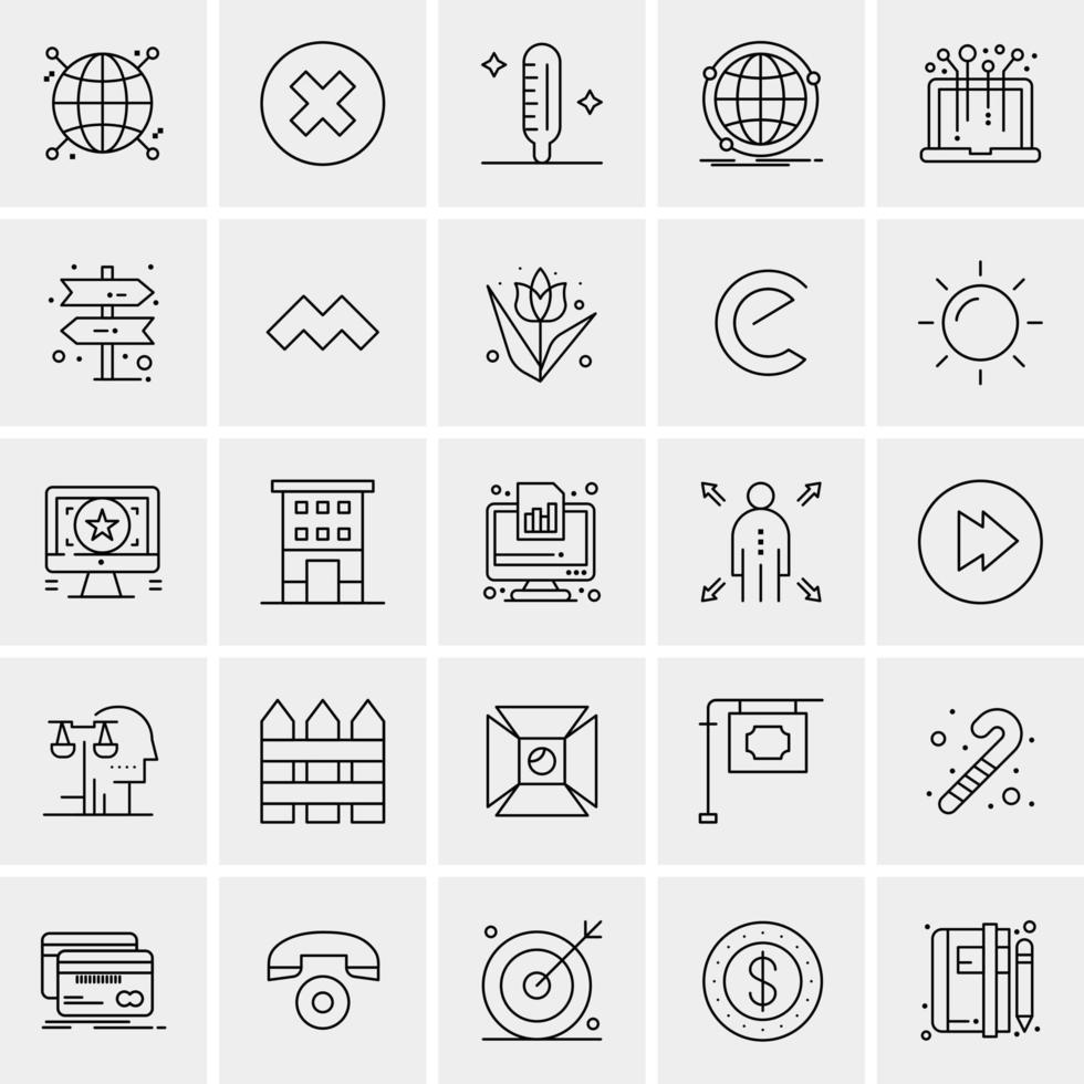 25 iconos de negocios universales vector ilustración de icono creativo para usar en proyectos relacionados con la web y dispositivos móviles