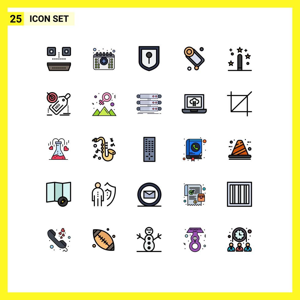 Set of 25 Modern UI Icons Symbols Signs for magic design location coding cleaning Editable Vector Design Elements