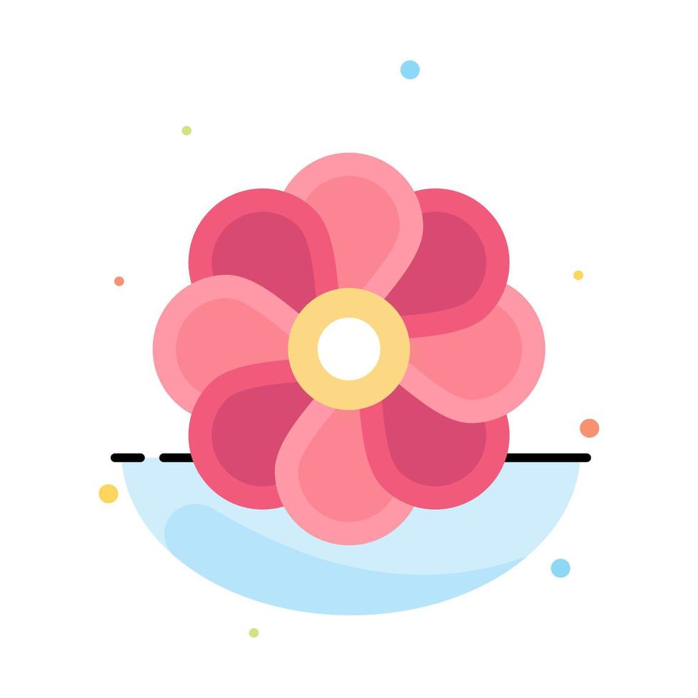 Flower Nature Plant Spring Abstract Flat Color Icon Template vector