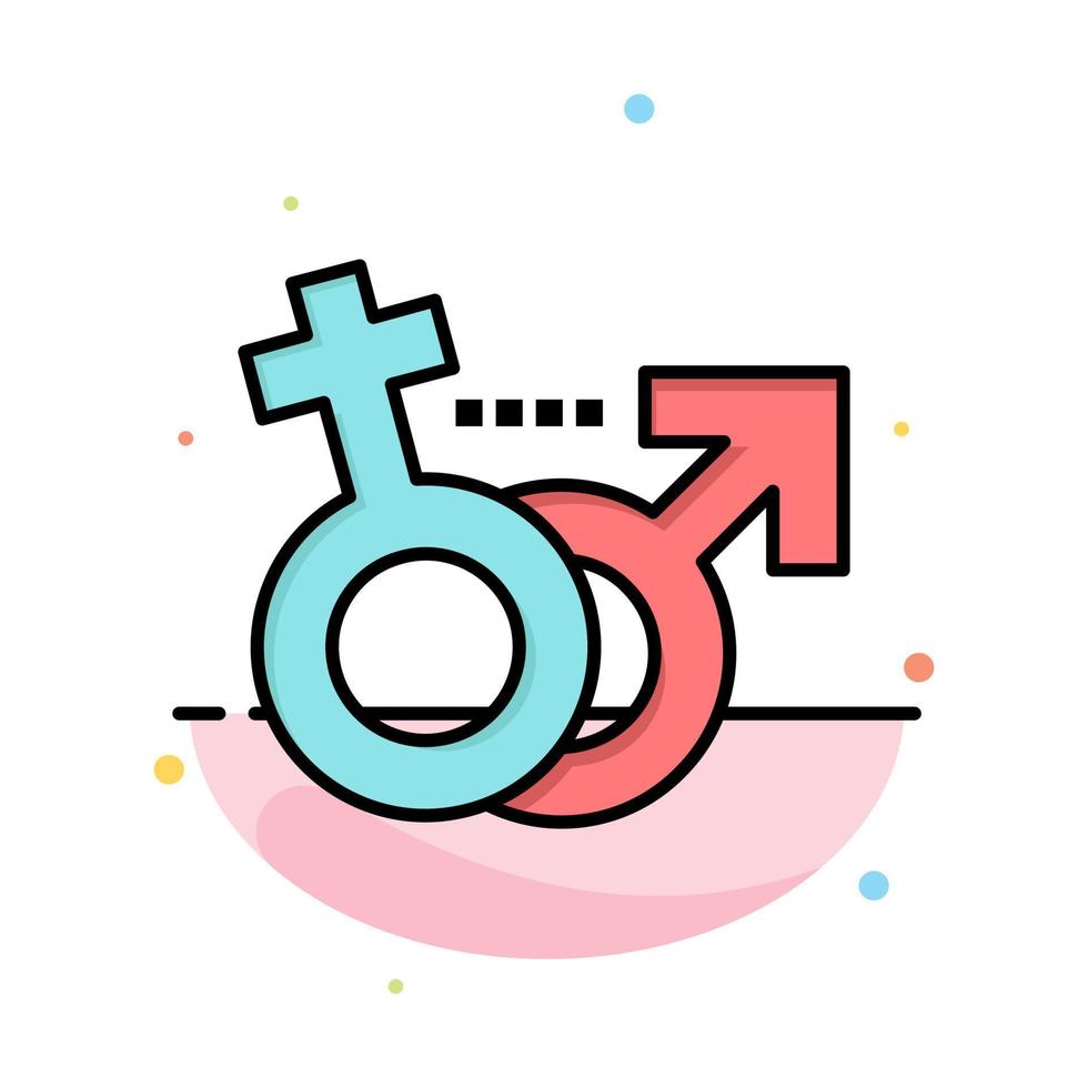 Gender Male Female Symbol Abstract Flat Color Icon Template vector