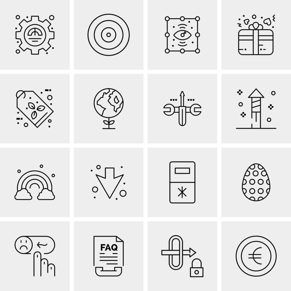 16 iconos universales de negocios vector ilustración de icono creativo para usar en proyectos relacionados con la web y dispositivos móviles