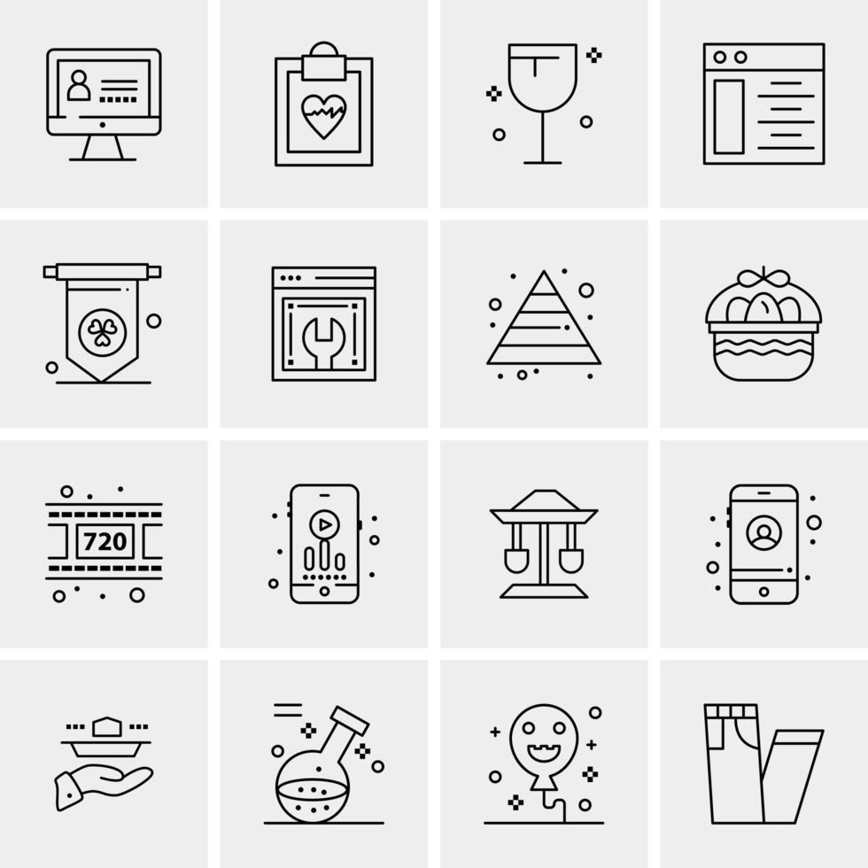 16 iconos universales de negocios vector ilustración de icono creativo para usar en proyectos relacionados con la web y dispositivos móviles