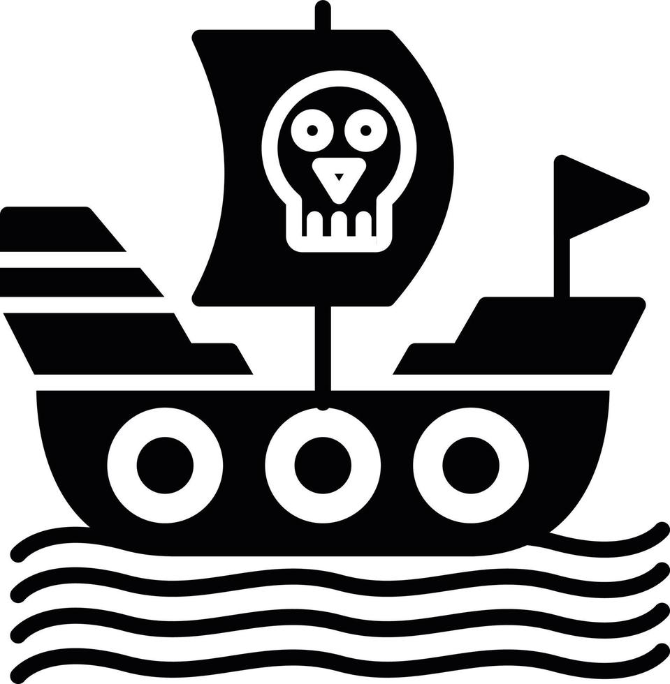 Pirate Ship Creative Icon Design vector