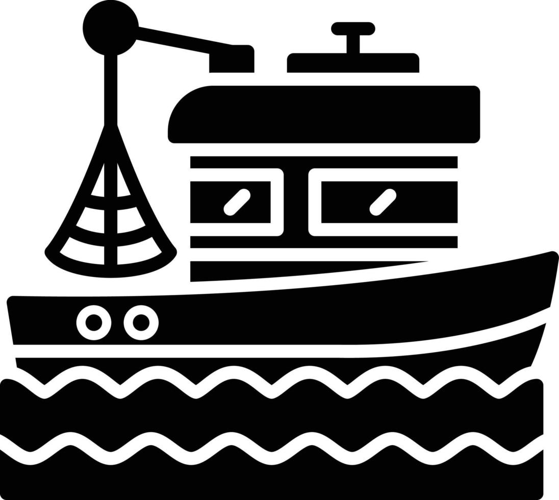 Fishing Boat Creative Icon Design vector