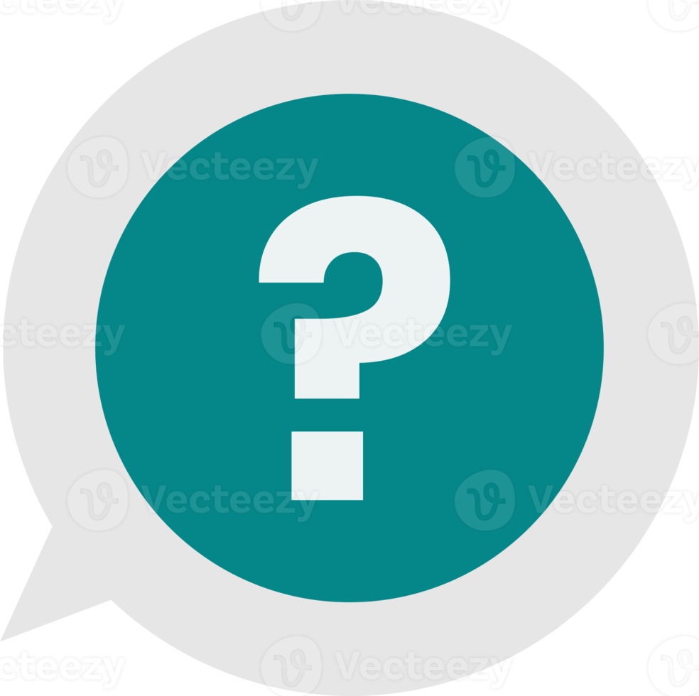 Doubt mark on text box illustration in minimal style png