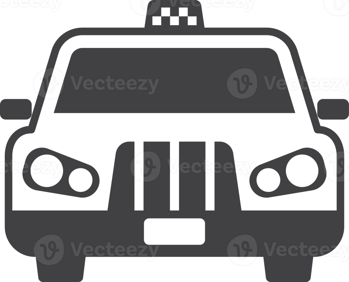 taxi from front view illustration in minimal style png