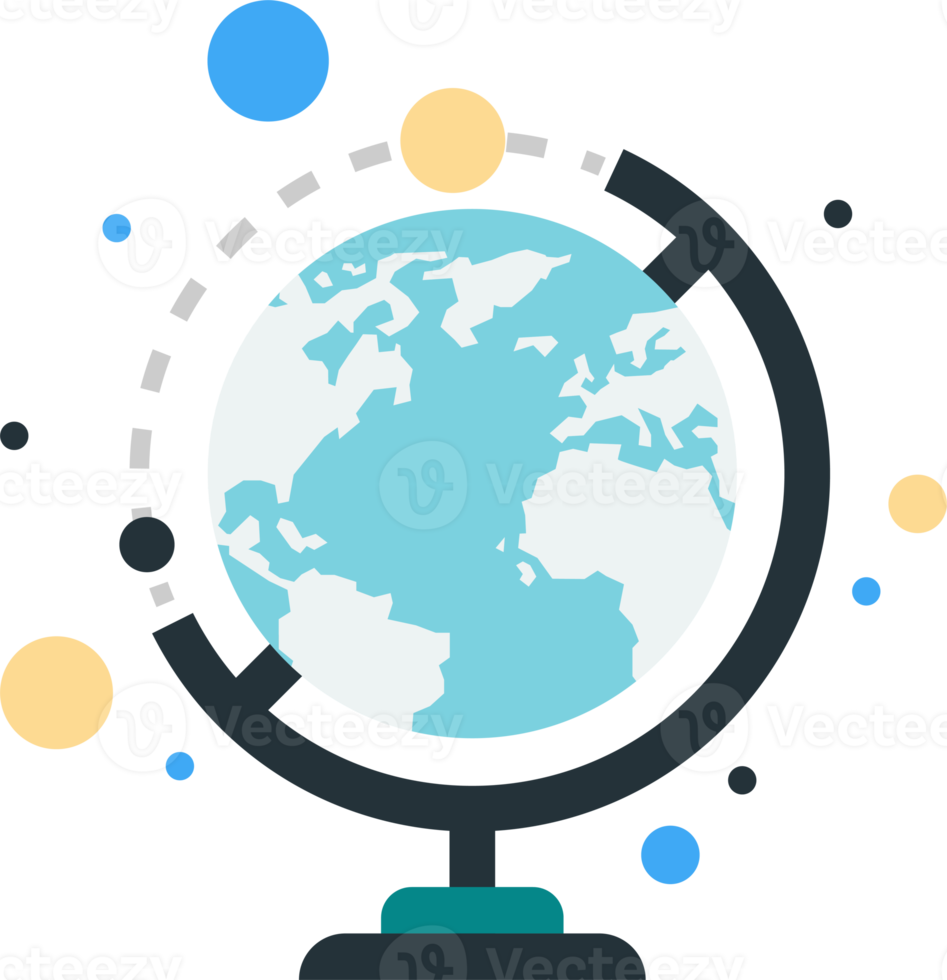 wereldbol model- illustratie in minimaal stijl png