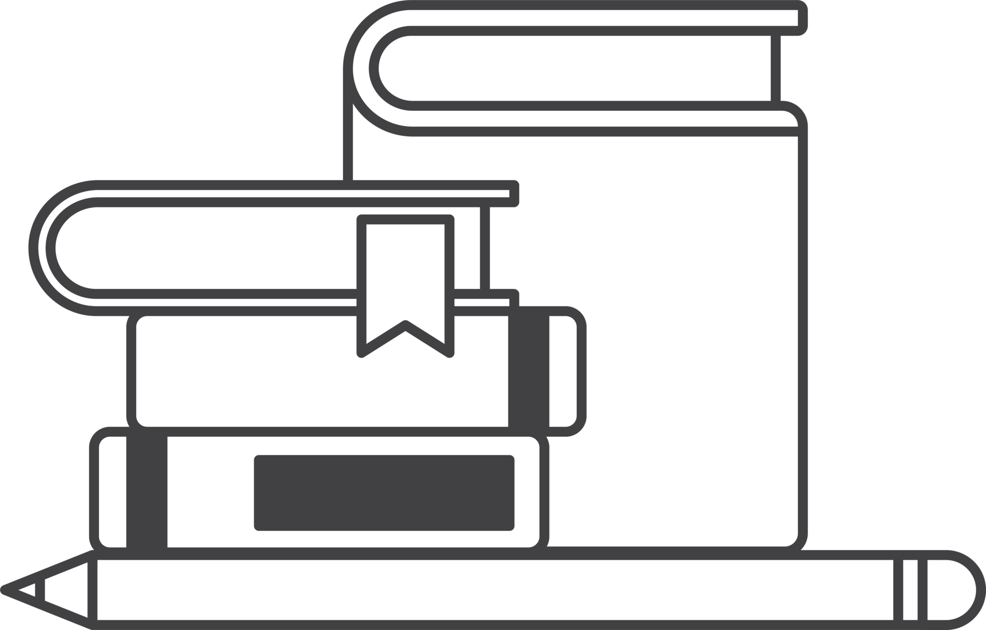 stack of books on the shelf illustration in minimal style 14966444 PNG