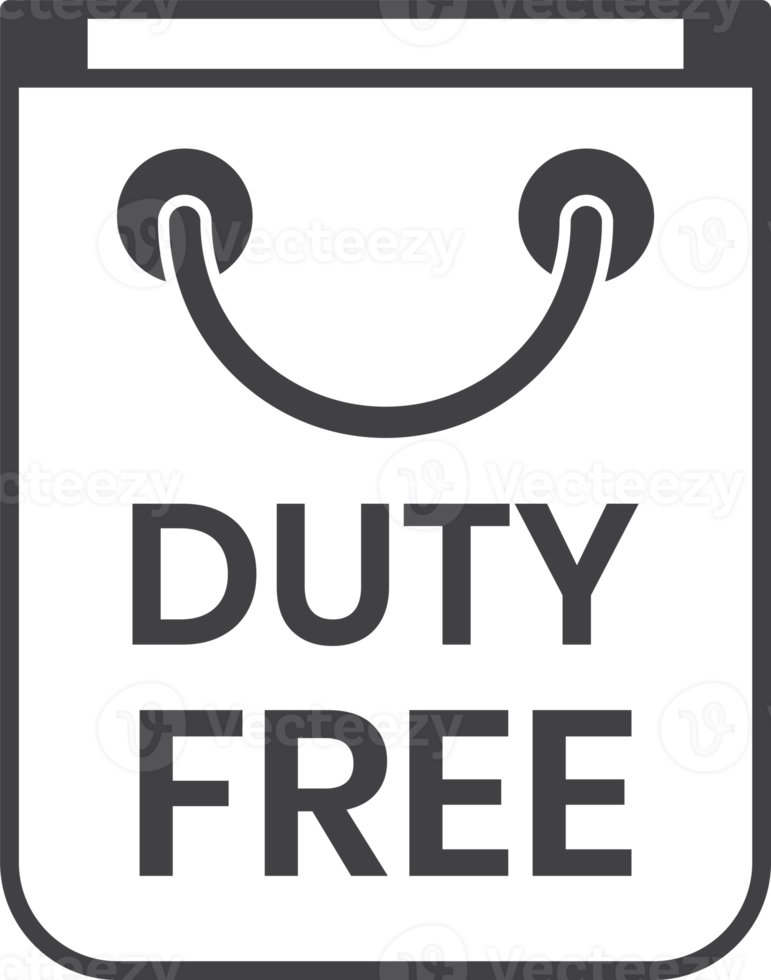 duty free shopping bag illustration in minimal style png