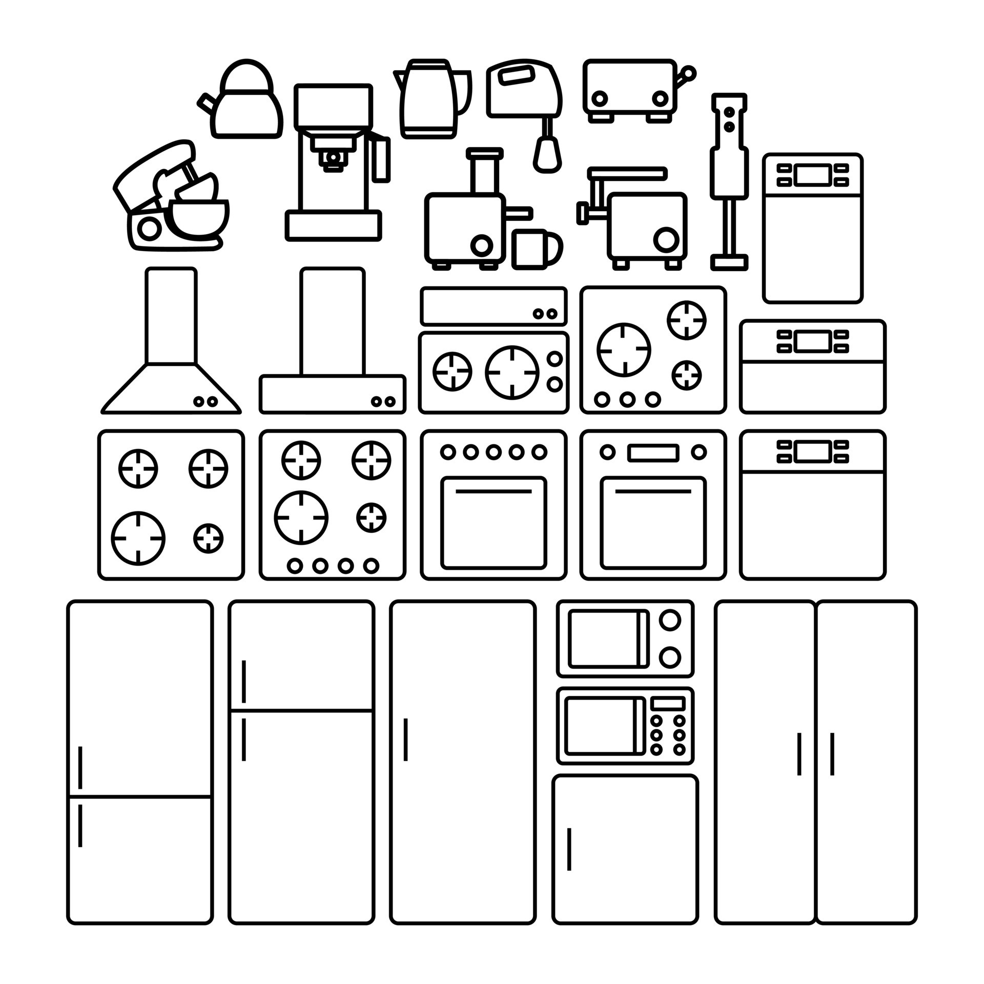 Set of Kitchen Appliances, Vectors