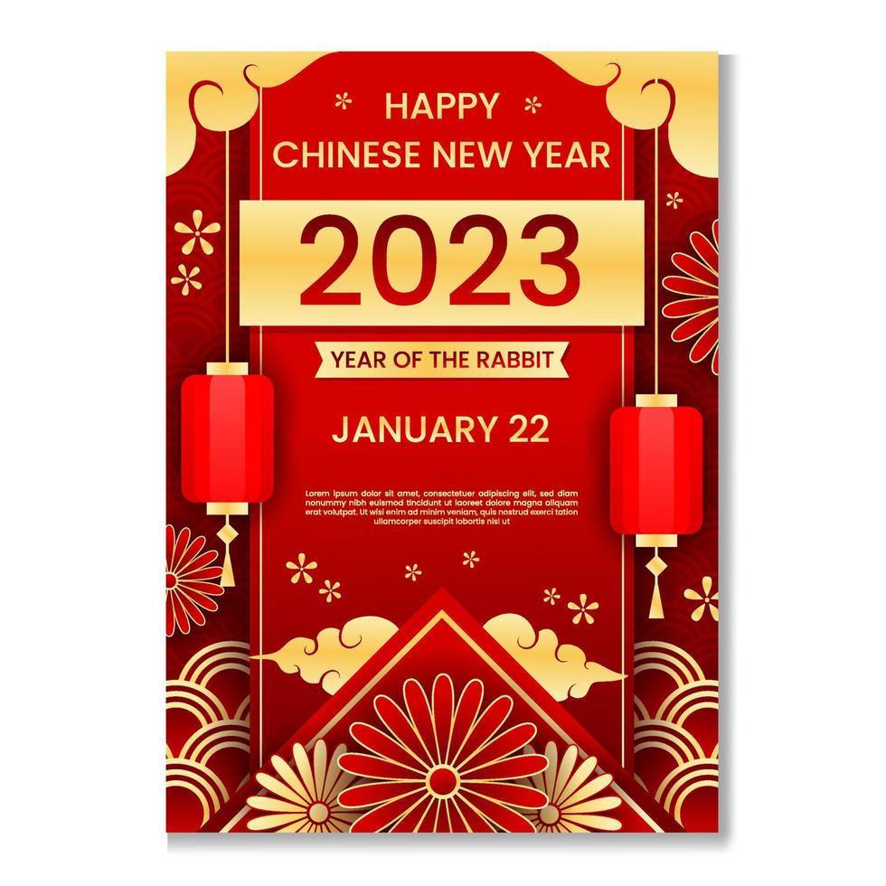 Chinese New Year 2023 Poster Template vector