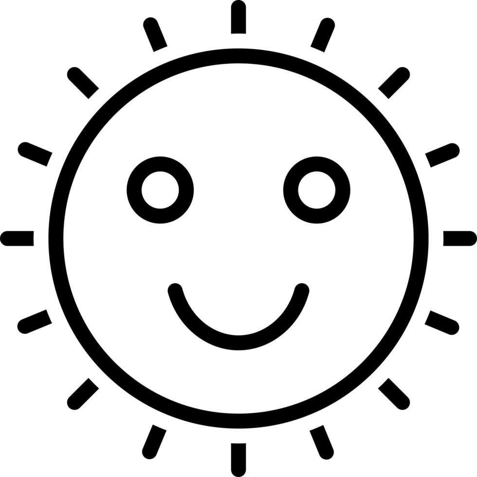 icono de línea para sol vector