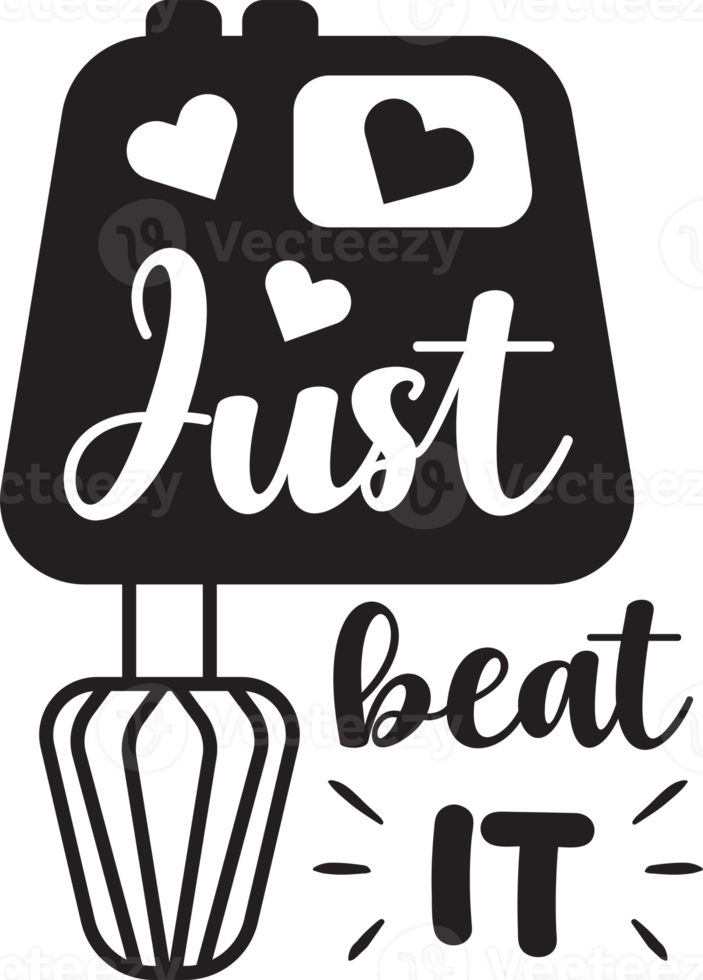 Just beat it lettering and quote illustration png