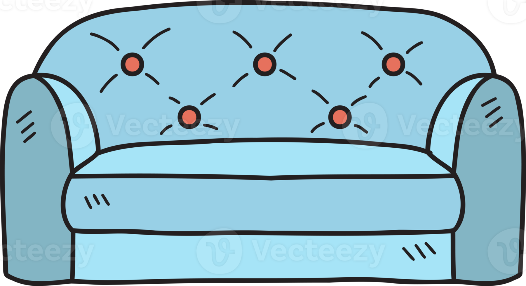 Hand Drawn Sofa or couch illustration png