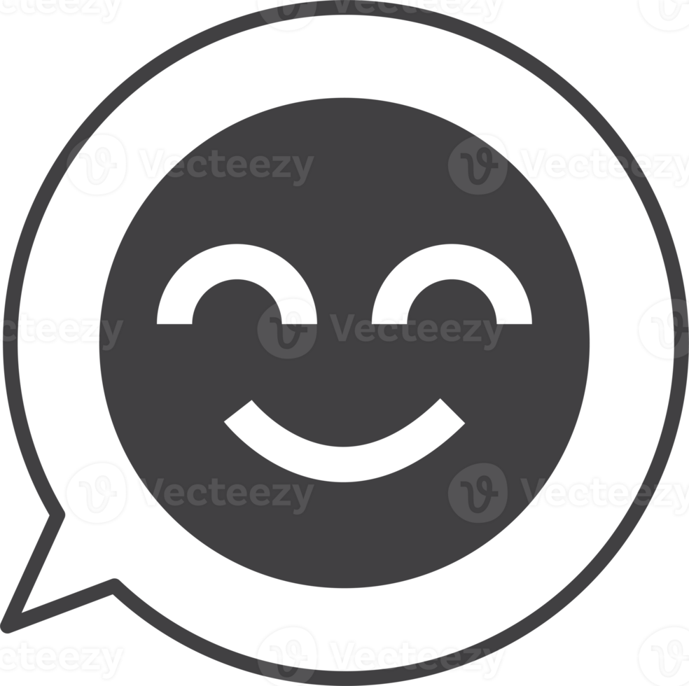 smiley face emoji on text box illustration in minimal style png