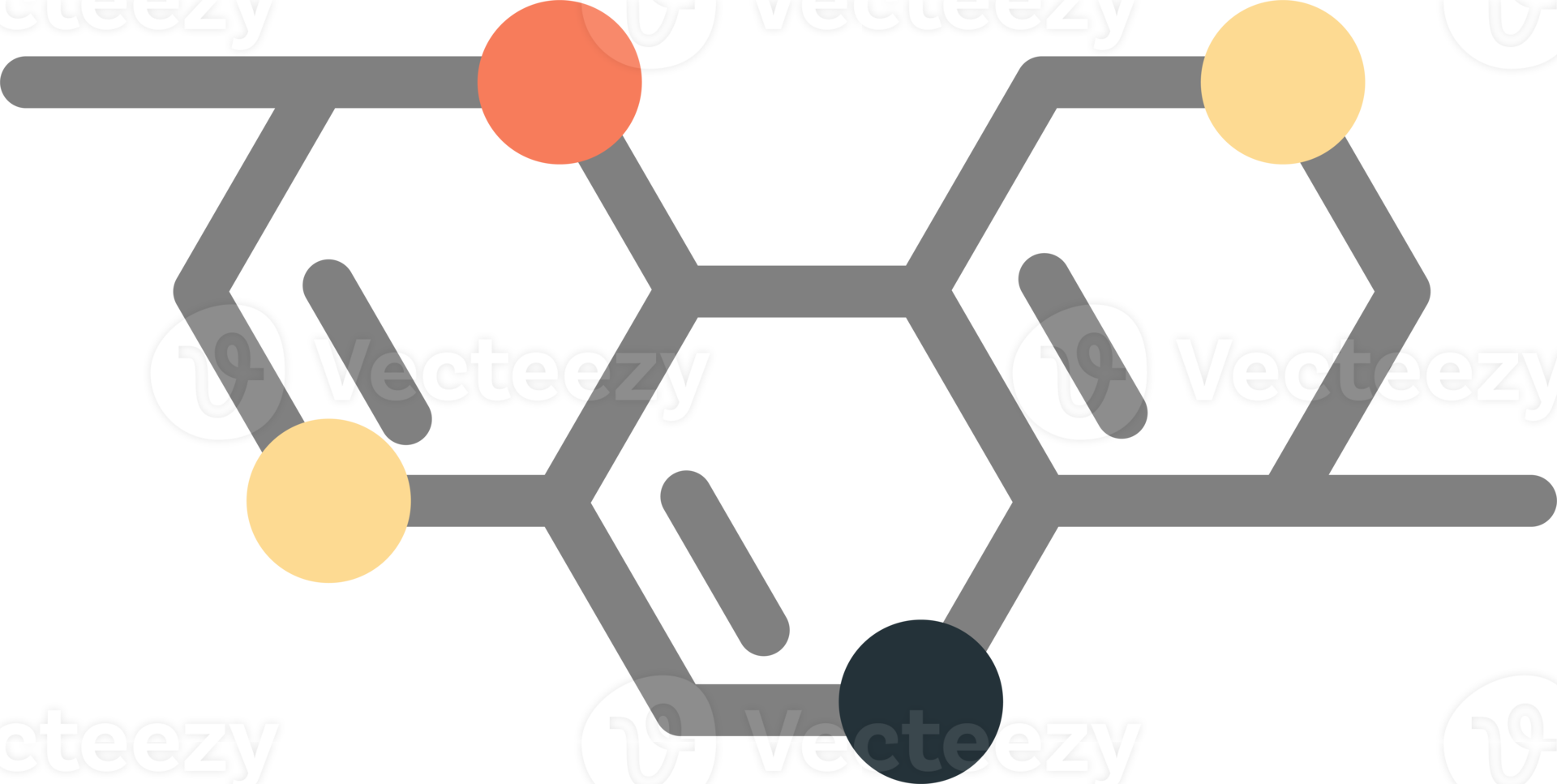 molecules and atoms illustration in minimal style png