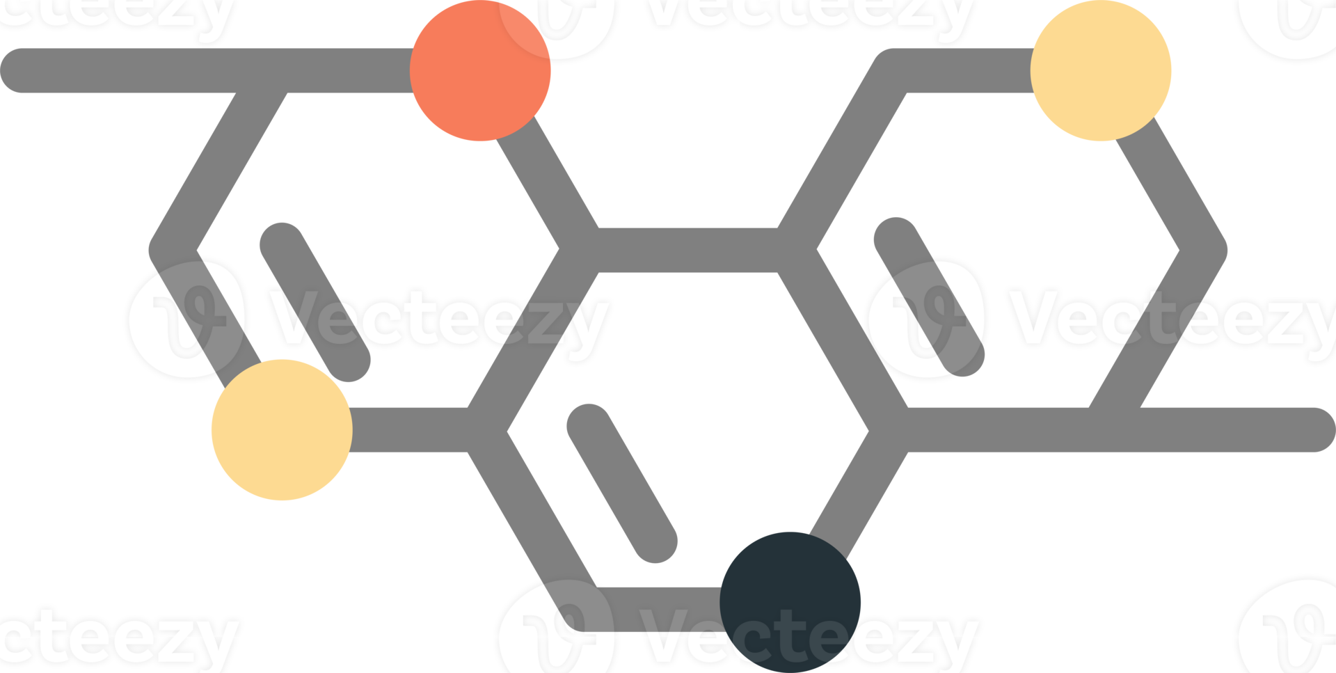 moleculen en atomen illustratie in minimaal stijl png