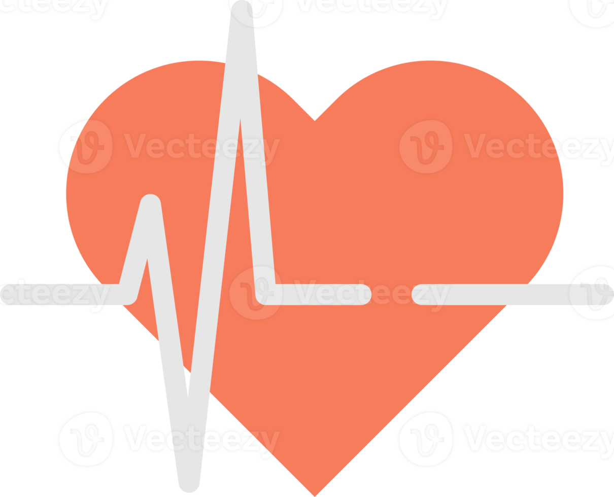 heart and pulse illustration in minimal style png