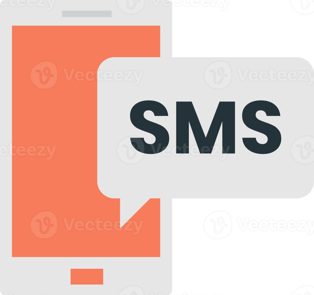 smartphone con e-mail messaggi illustrazione nel minimo stile png