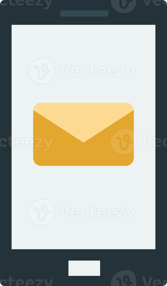 Smartphone with email messages illustration in minimal style png